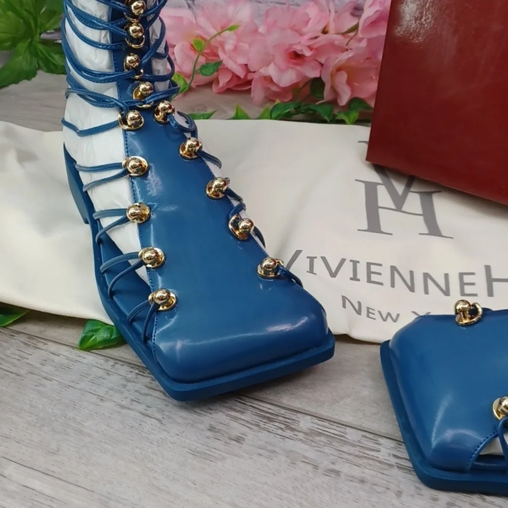 Vivienne Hu VHNY Studded Leather Cage Sandals NIB